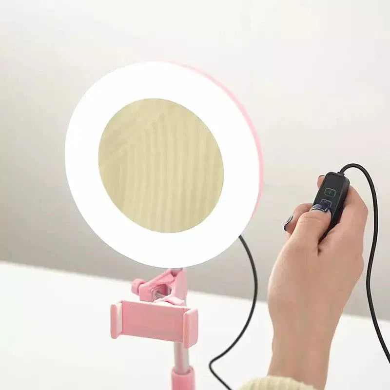 Foldable Selfie Stick with Ring Light - Adjustable & Portable