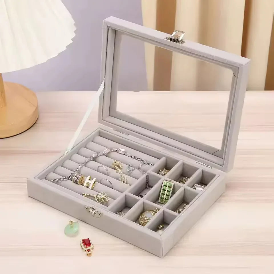 Pearl Earring and Ring Organizer Cosmetic Case