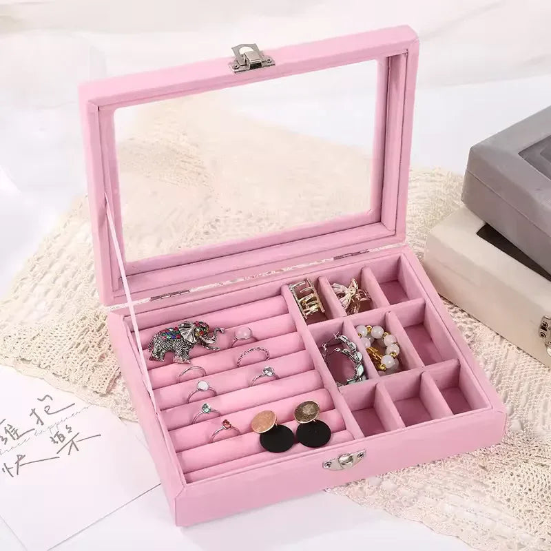 Pearl Earring and Ring Organizer Cosmetic Case