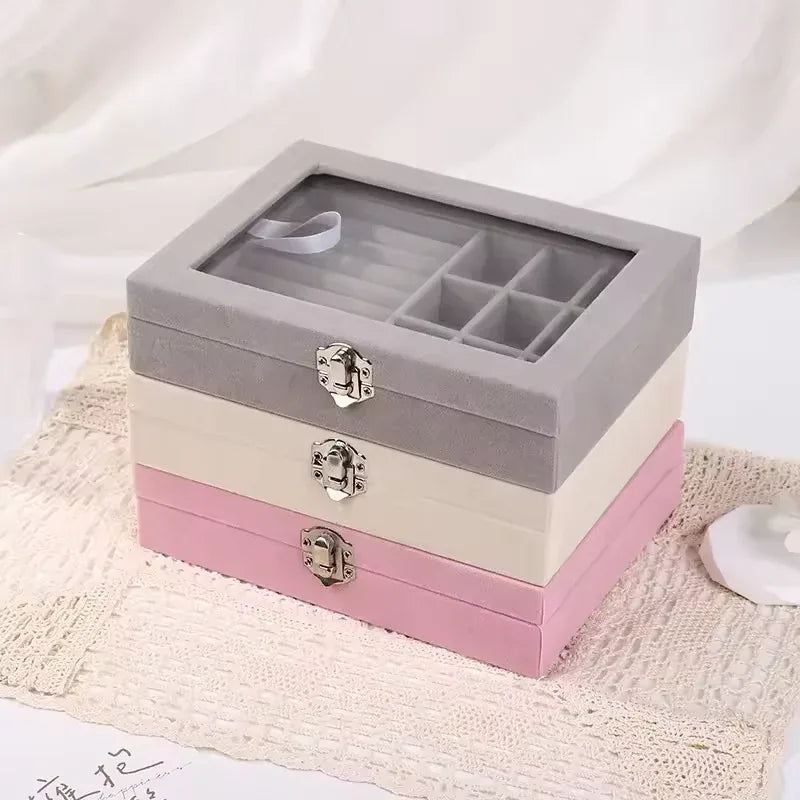 Pearl Earring and Ring Organizer Cosmetic Case