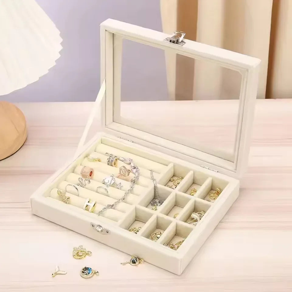Pearl Earring and Ring Organizer Cosmetic Case