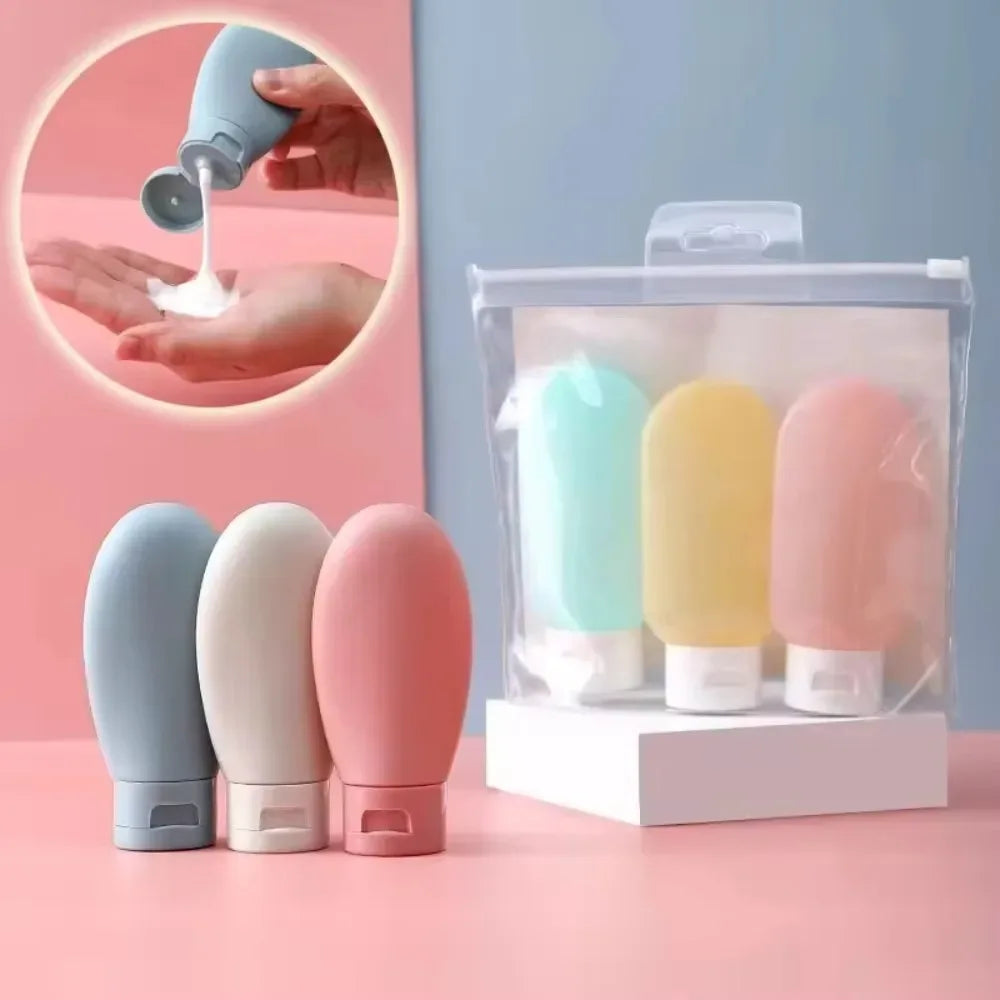 Portable Lotion Container Pack of 3 - Refillable Bottles