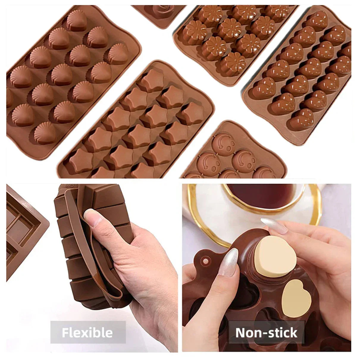 Silicone Chocolate Mold Flexible (Random design)