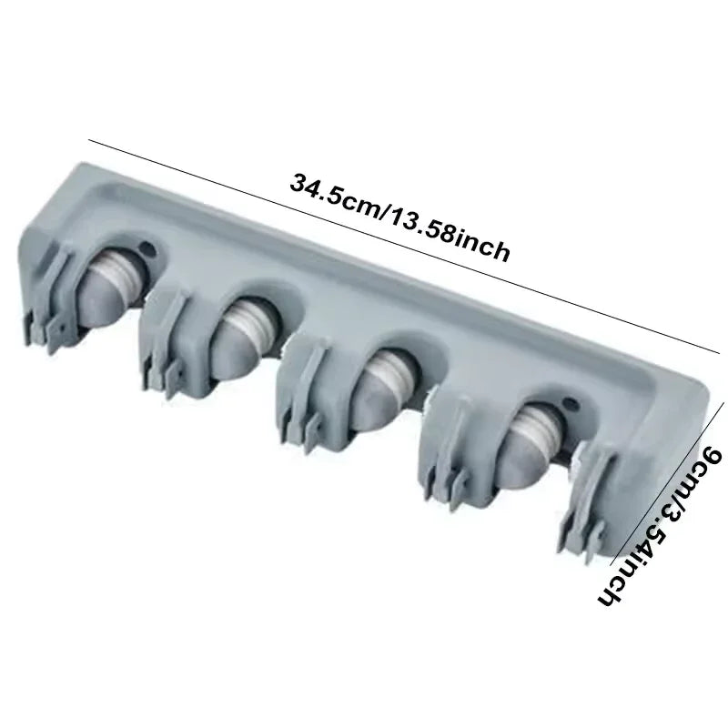 Wall Mounted Mop Holder with Multi Hooks