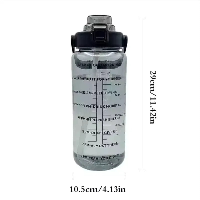 2 Liter Water Bottle for Girls with Time Marker