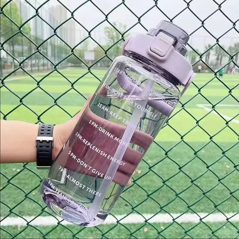 2 Liter Water Bottle for Girls with Time Marker