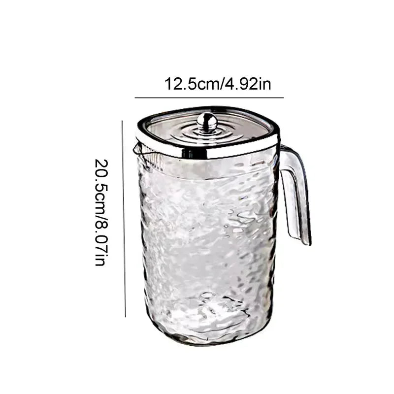 Glass Juice Pitcher with Lid - Elegant Design