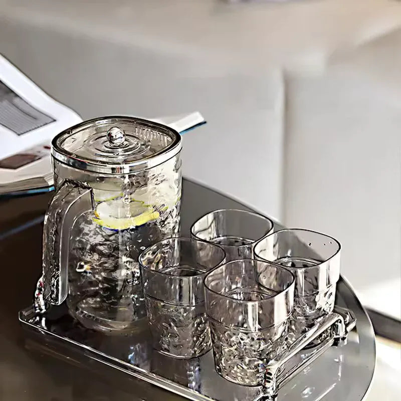 Glass Juice Pitcher with Lid - Elegant Design