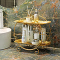 Elegant 2 Tier Bathroom Organizer Gold Finish