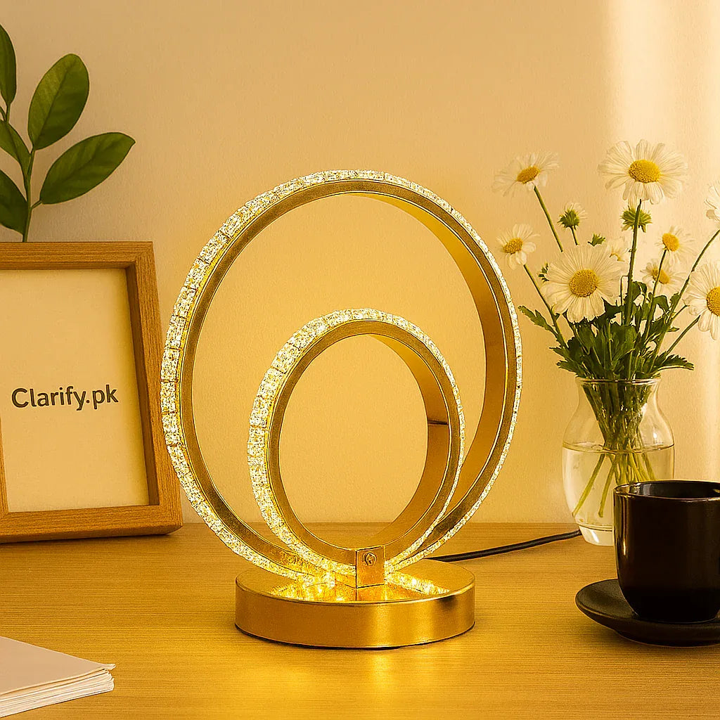 Gold LED Bedside Lamp with Modern Design
