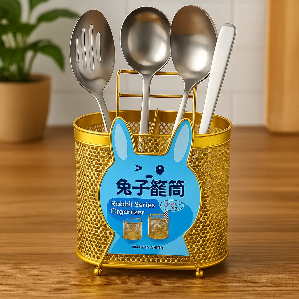 Golden Bunny Organizer for Desk & Makeup