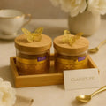 Golden Kitchen Jars with Bamboo Tray (2PCS)