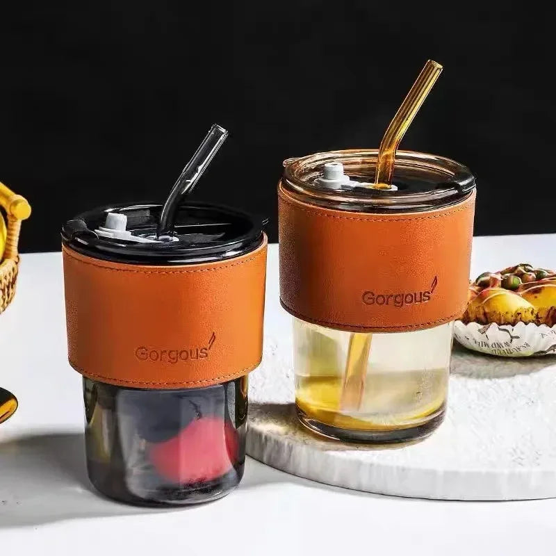 Bamboo Node Glass Straw Cup with Thickened Glass