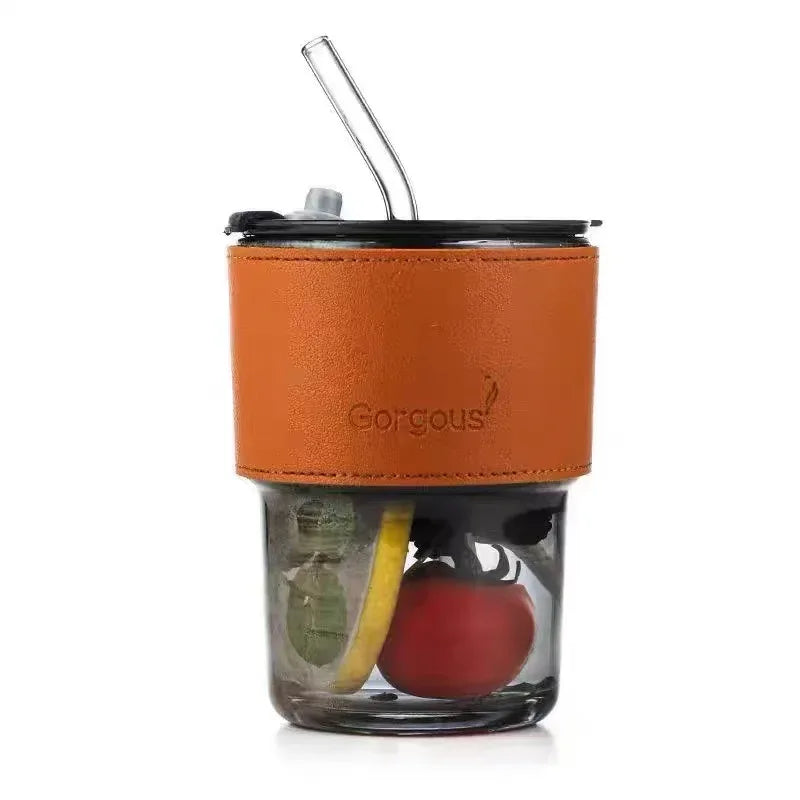 Bamboo Node Glass Straw Cup with Thickened Glass