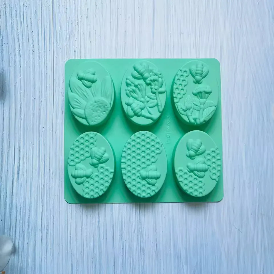 6 Cavity Oval Soap Mold for Crafts