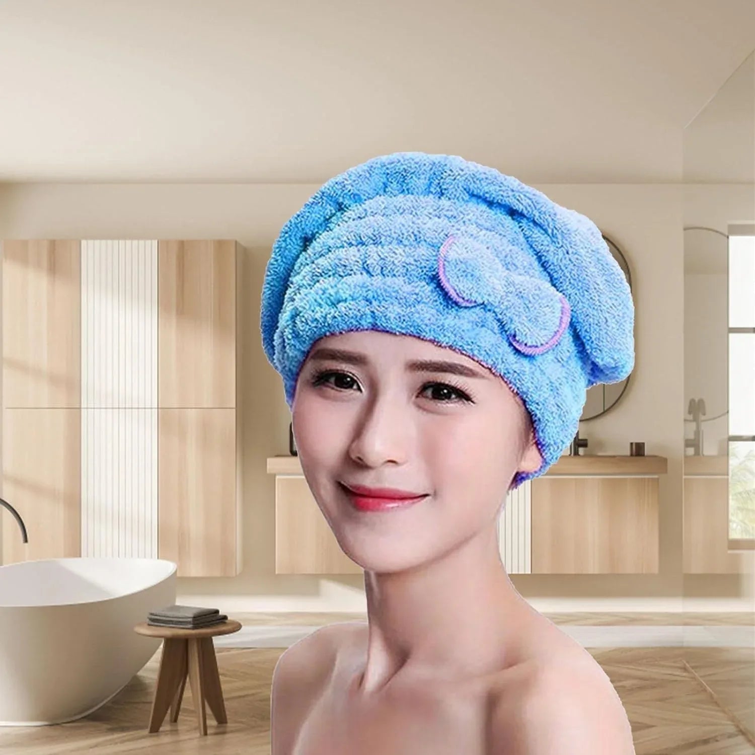 Flower Cap Towel – Quick Dry Microfiber Hair Wrap Turban