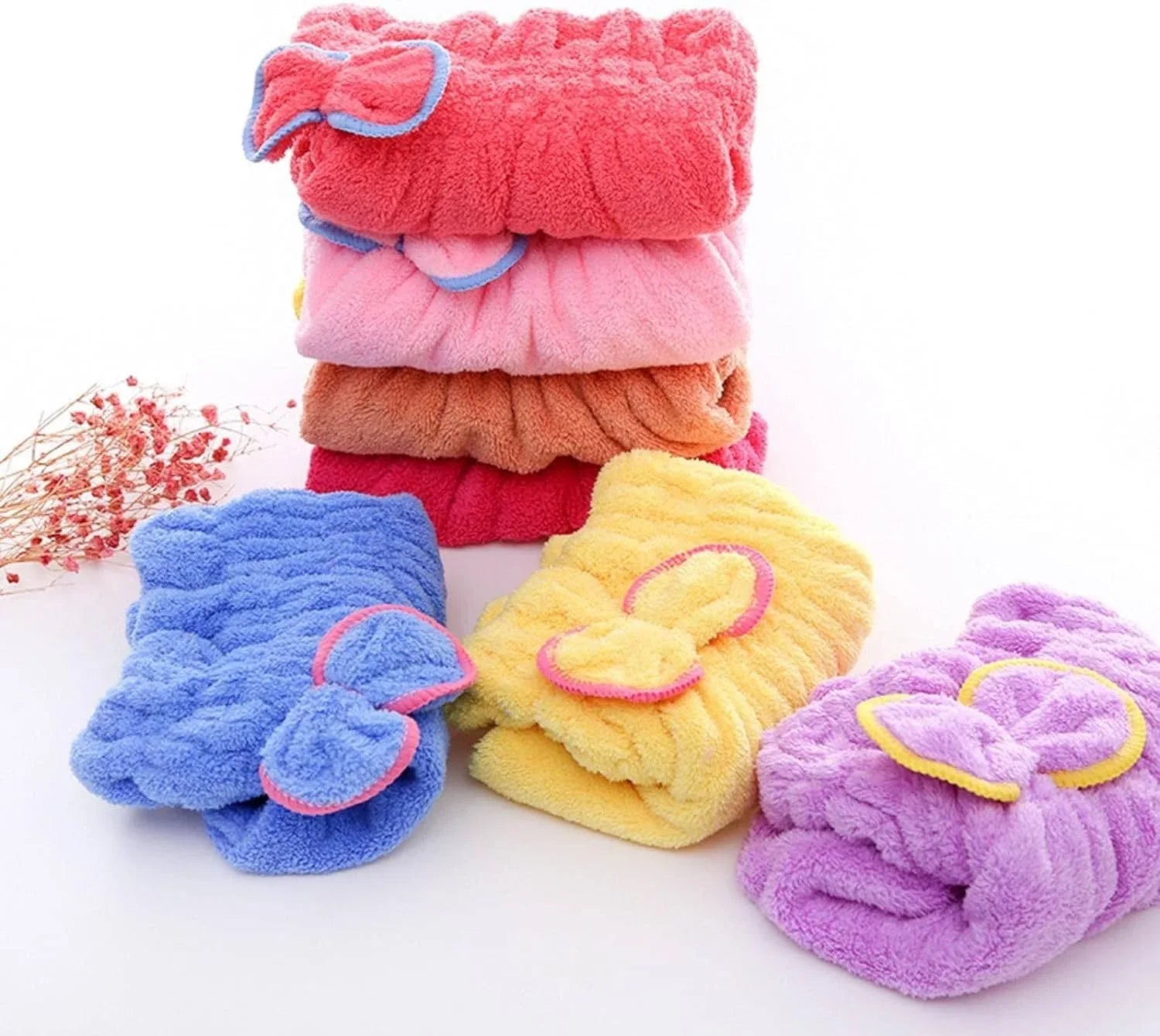 Flower Cap Towel – Quick Dry Microfiber Hair Wrap Turban