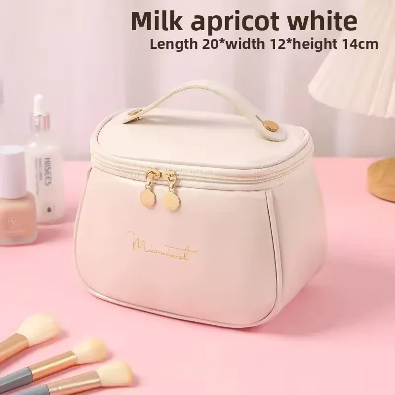 PU Leather Handheld Makeup Wash Bag