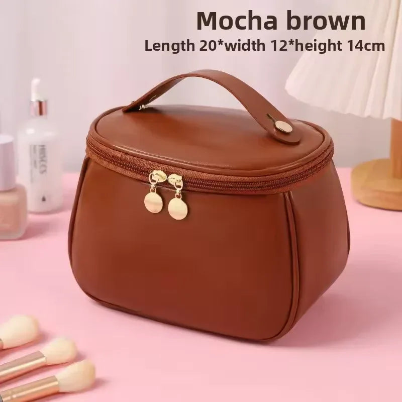 PU Leather Handheld Makeup Wash Bag