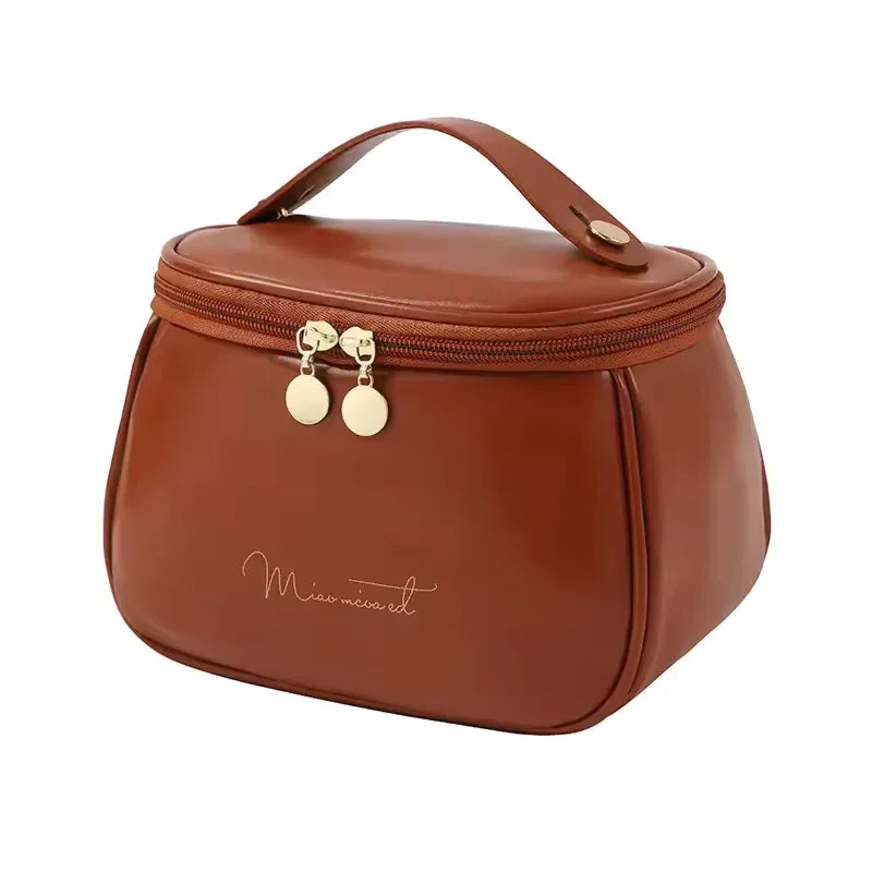 PU Leather Handheld Makeup Wash Bag
