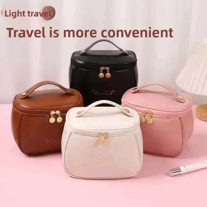 PU Leather Handheld Makeup Wash Bag