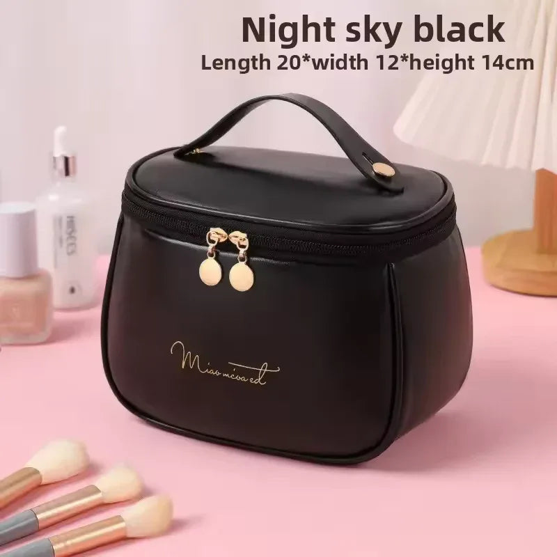 PU Leather Handheld Makeup Wash Bag