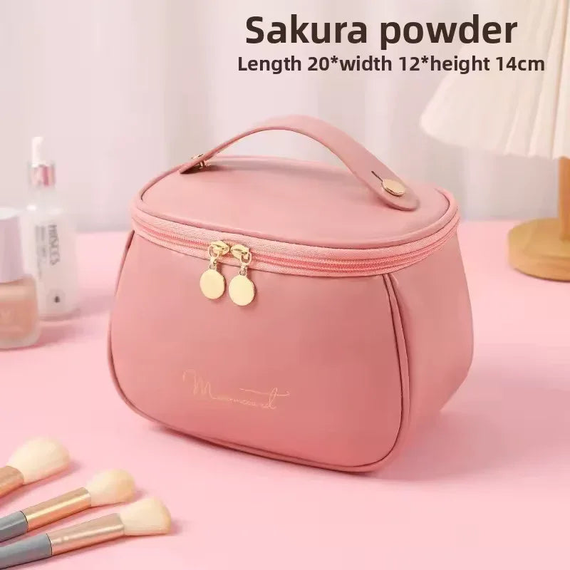 PU Leather Handheld Makeup Wash Bag