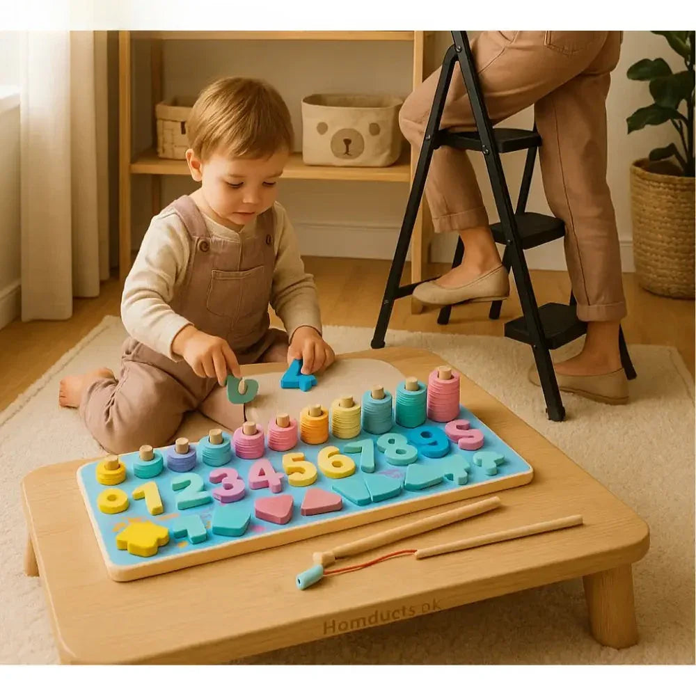 5-in-1 Wooden Number Puzzle for Kids