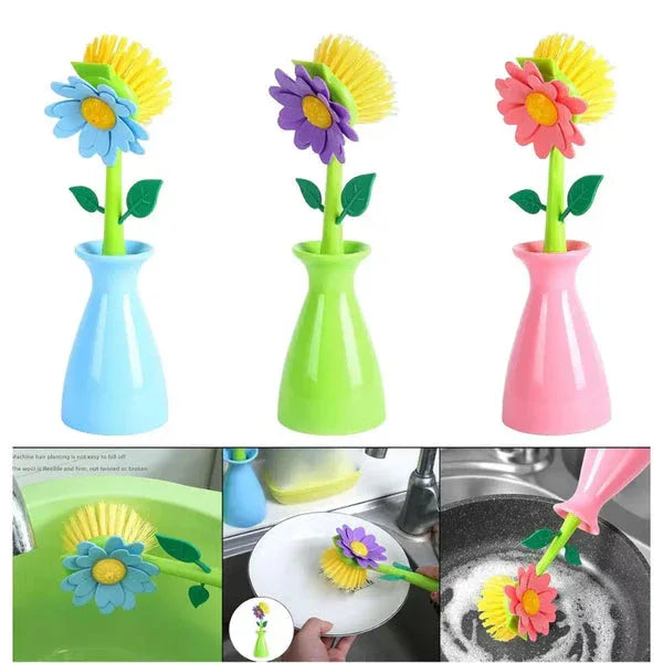 Floral dish brush set – Colorful Vases