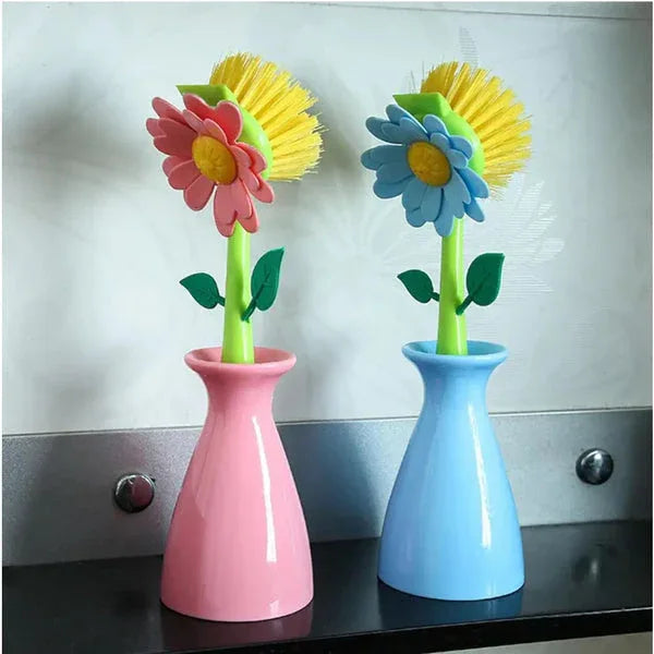 Floral dish brush set – Colorful Vases