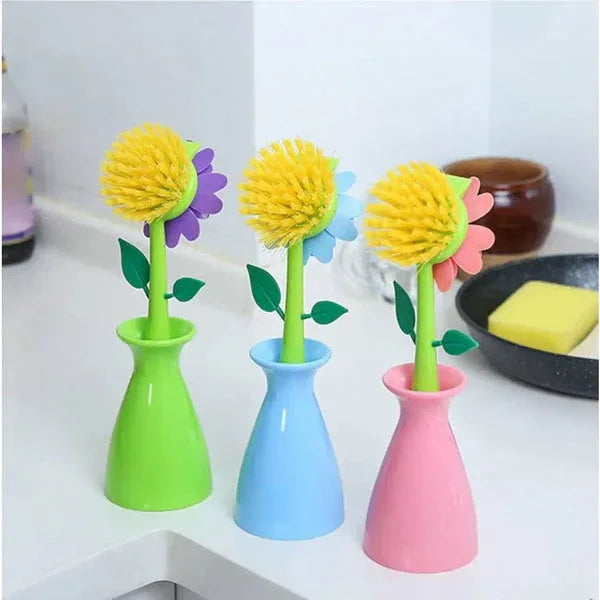 Floral dish brush set – Colorful Vases