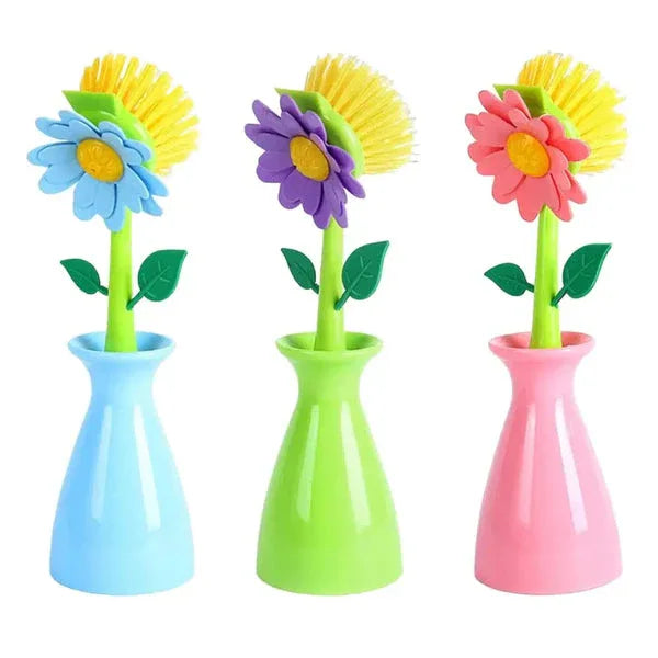 Floral dish brush set – Colorful Vases