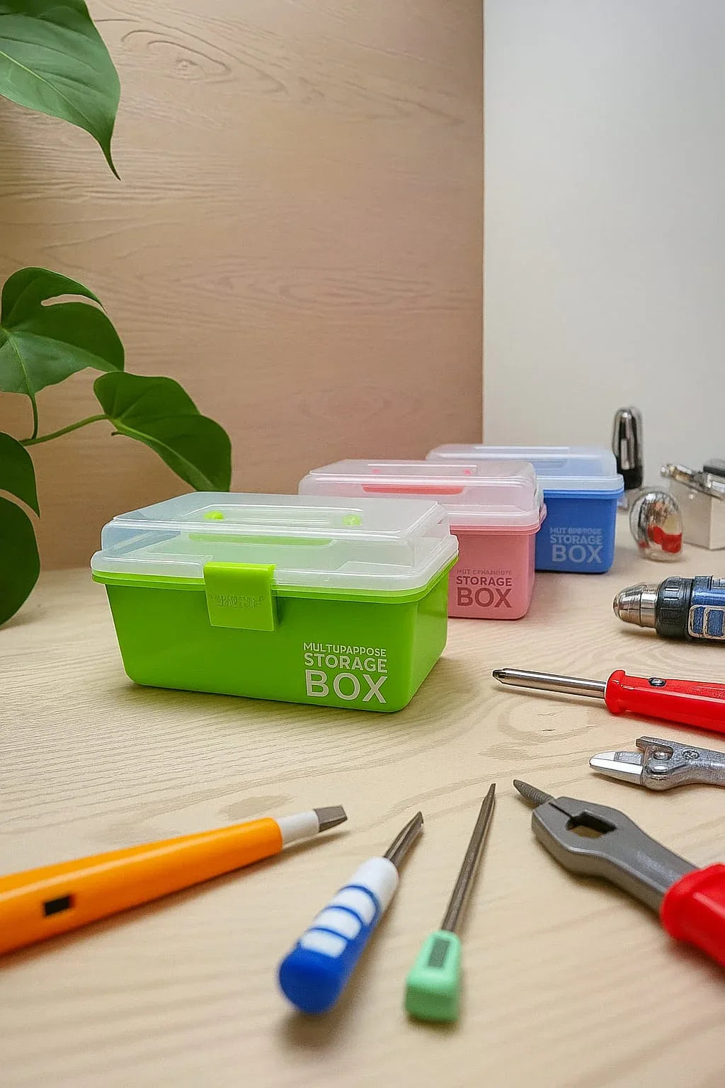 Multi-purpose storage box — Divided, Portable