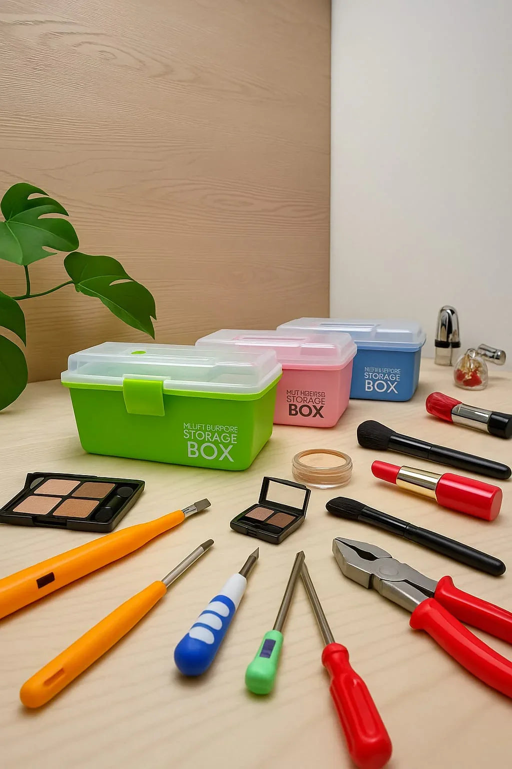Multi-purpose storage box — Divided, Portable