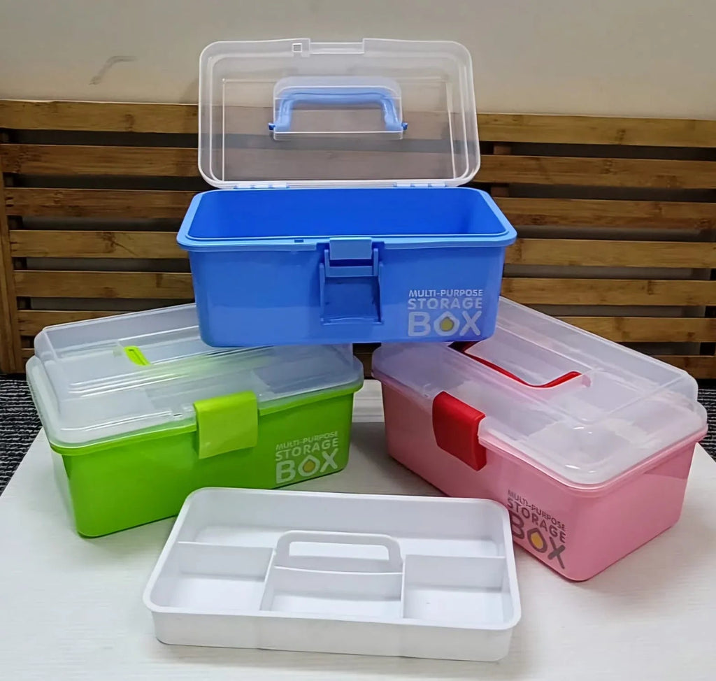 Multi-purpose storage box — Divided, Portable
