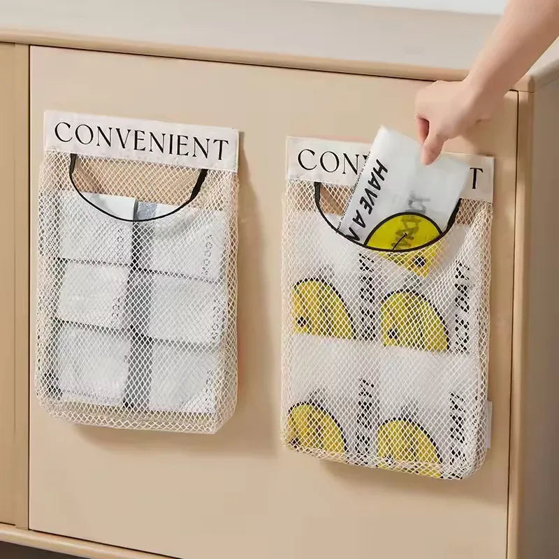 Mesh Cabinet garbage bag dispenser organizer