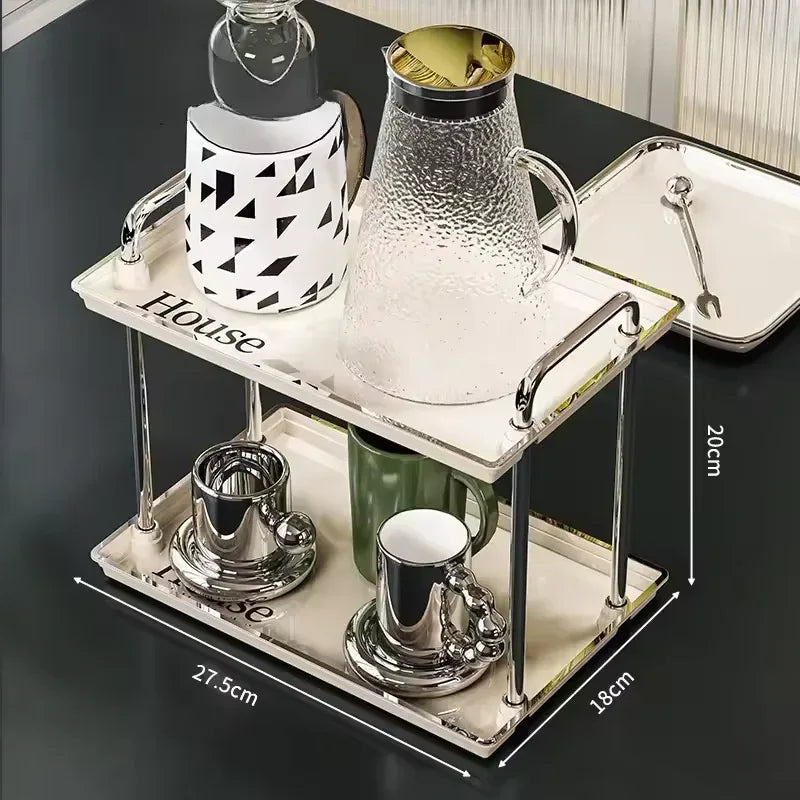 2 Tier Desktop Cup Rack Organizer - Stylish & Durable