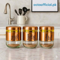 3-Piece Glass Storage Jar Set – Tea, Sugar & Coffee