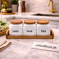 3-Piece Airtight Glass Storage Jar Set – Artisan Pantry Organization Canisters