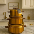 3-Piece Gold Non-Stick Cookware Set – Elegant Design