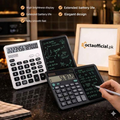 12-Digit LCD Desktop Calculator with Integrated Writing Tablet