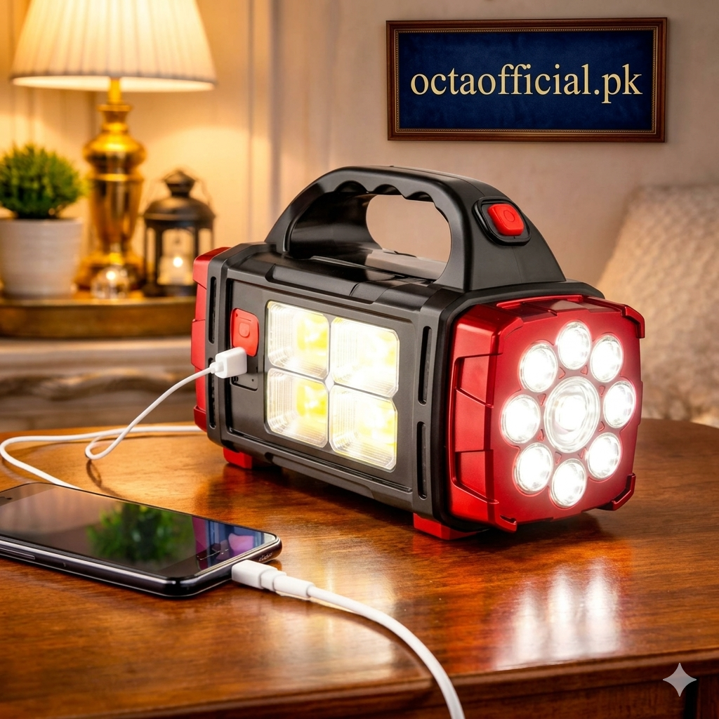 2-in-1 Rechargeable Solar & USB Handy LED Searchlight