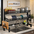 2-Layer Over-the-Sink Dish Drying Rack – Space-Saving Kitchen Organizer