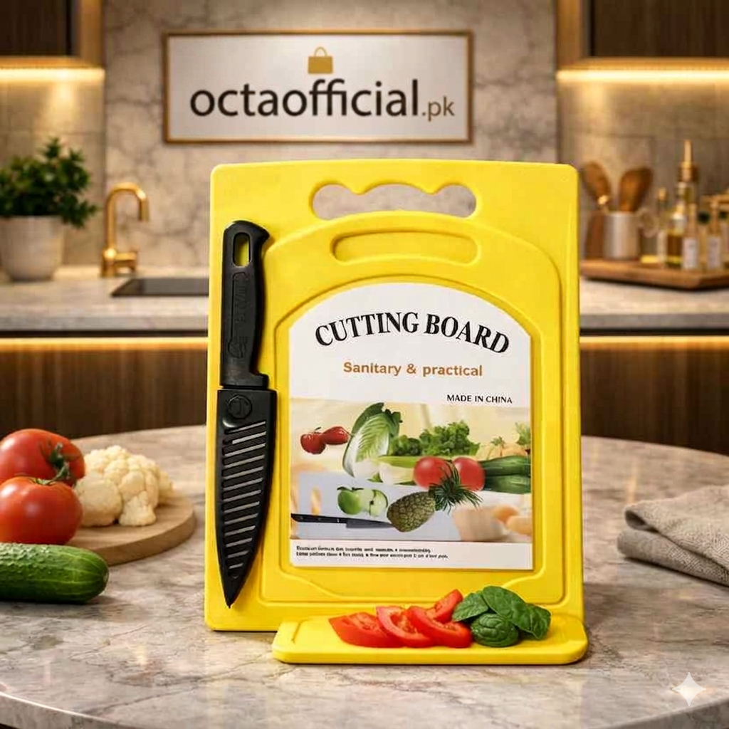 2-in-1 Vegetable Cutting Board with Built-in Knife