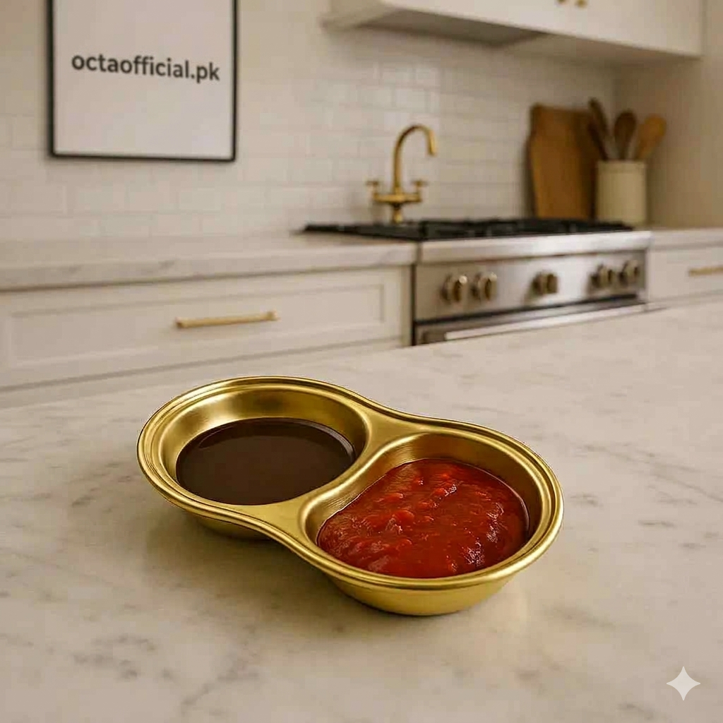 2 in 1 Sauce Dish – Dual Compartment Dipping Bowl