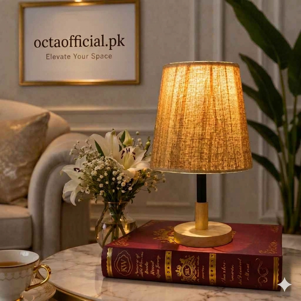 16-Inch Metal Brass & Marble-Finish Table Lamp (each)