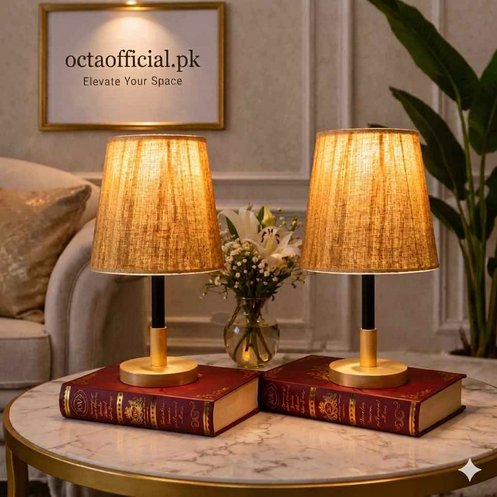 16-Inch Metal Brass & Marble-Finish Table Lamp (each)