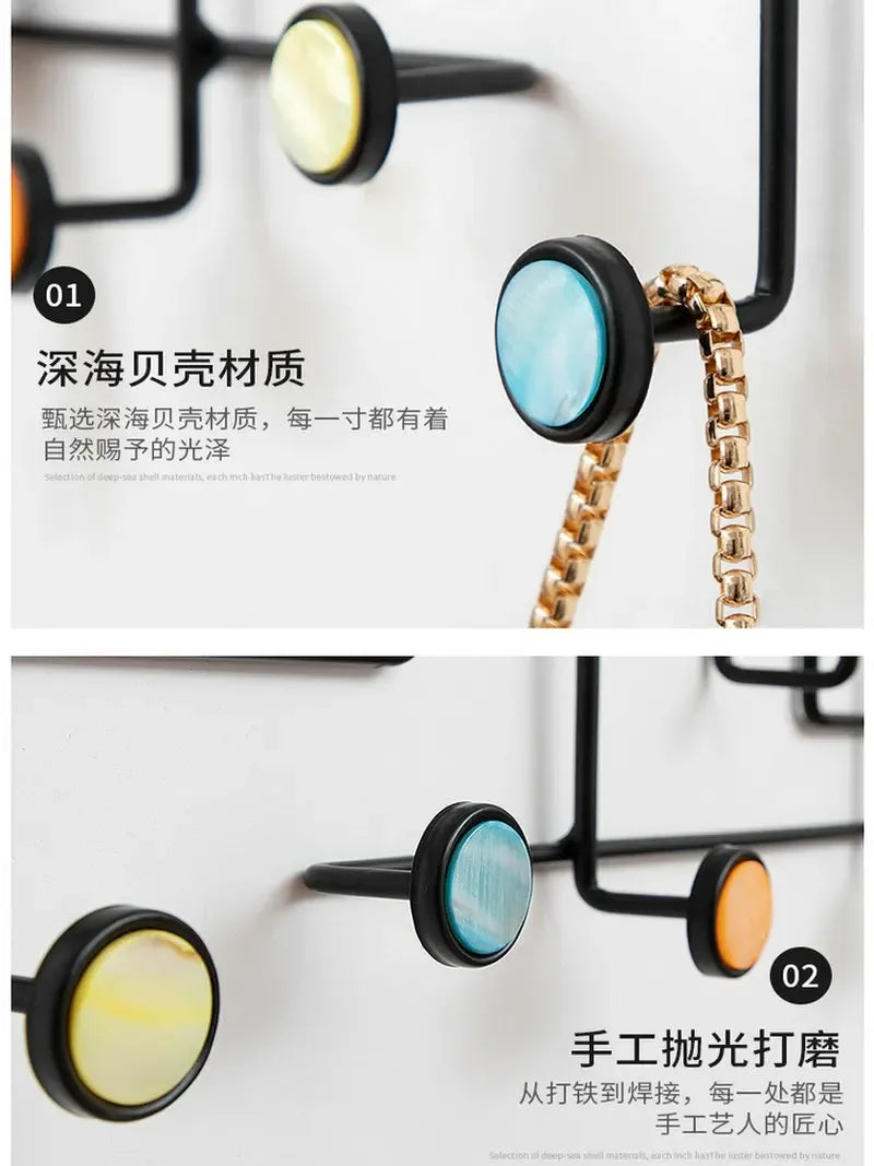 Iron Art Key Holder for Home with Shelf