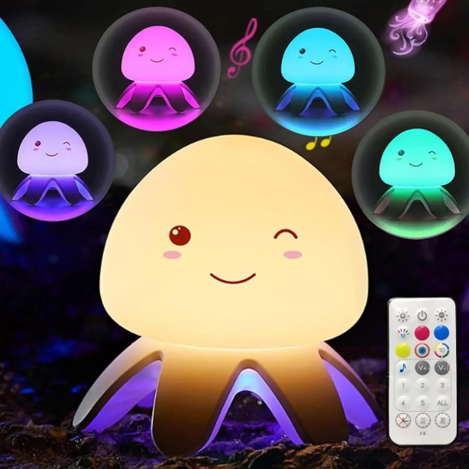 Jellyfish Night Light with Remote & Music