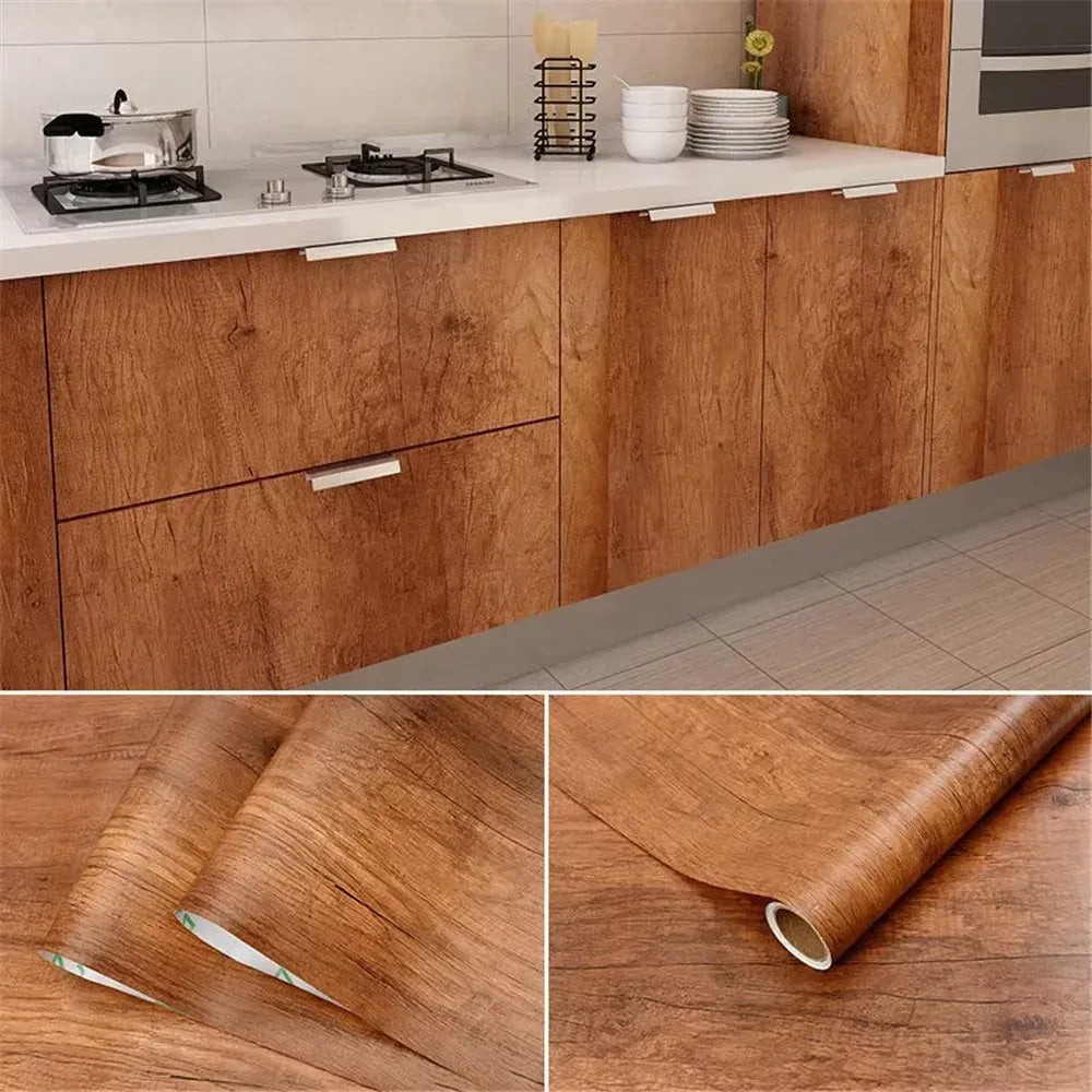 Self Adhesive Furniture Stickers - Wood Grain Wallpaper